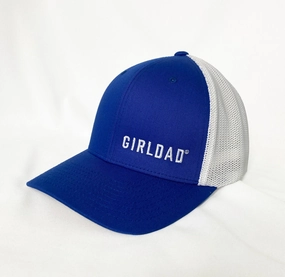 Girldad? Royal/White  Mesh Back Embroidered Flexfit Hat