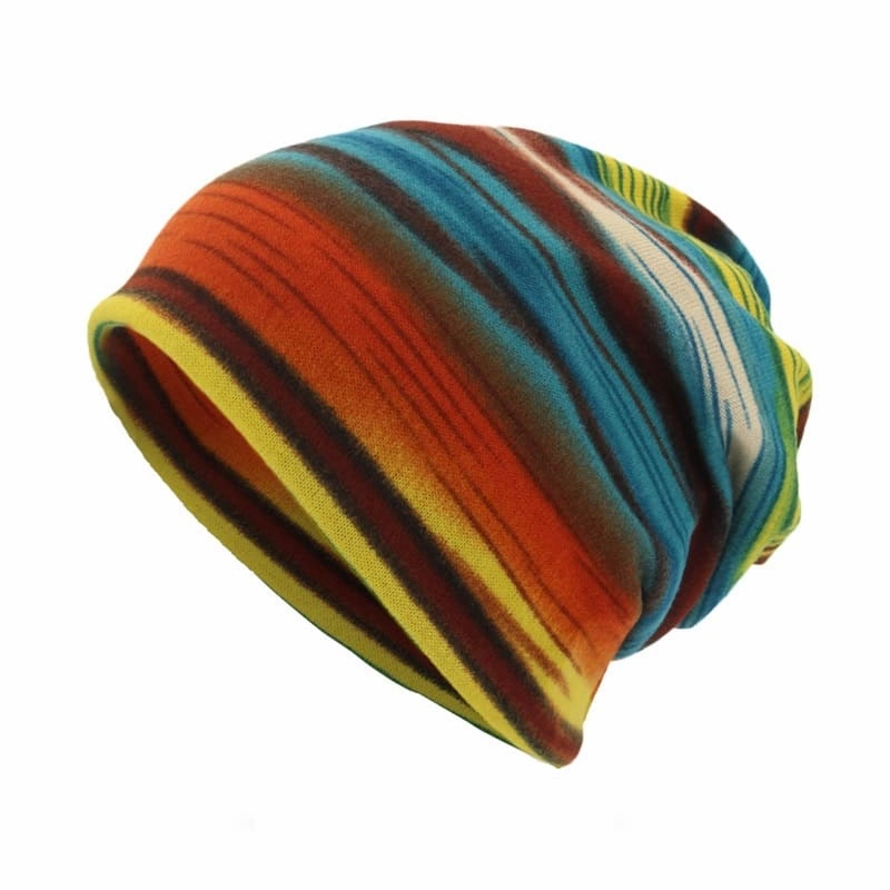 GLTR Colorful Striped Snood Beanie