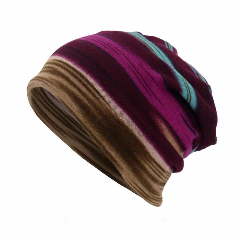 GLTR Colorful Striped Snood Beanie