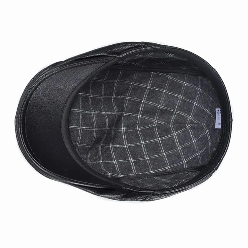 GLTR Genuine Leather Flat Cap
