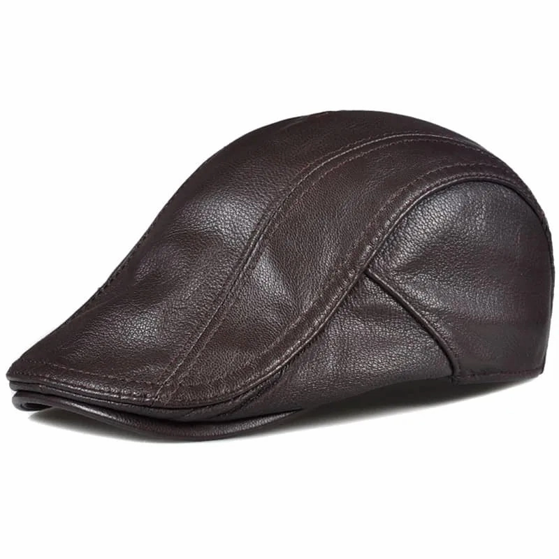 GLTR Genuine Leather Flat Cap