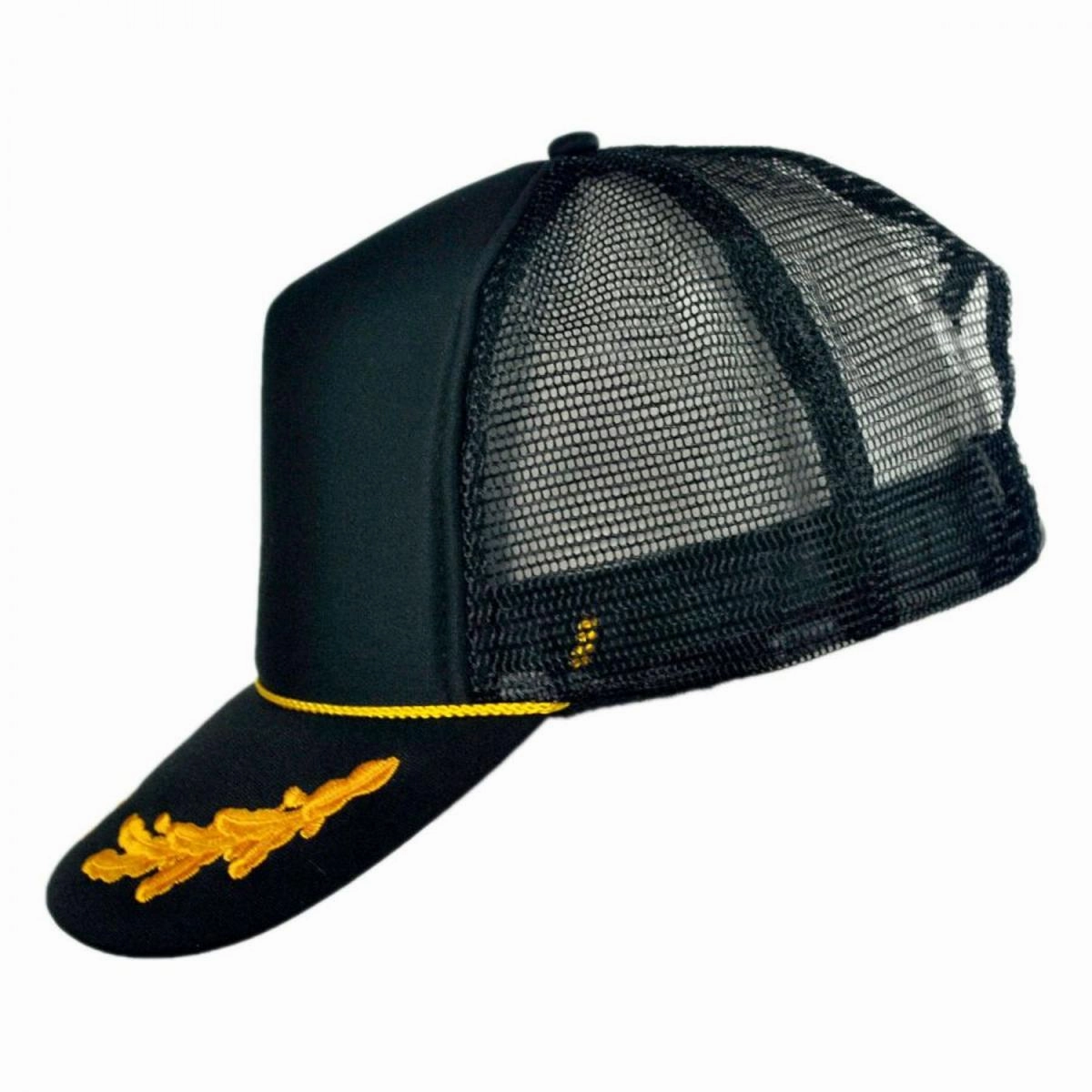 Gold Leaves Mesh Trucker Snapback Baseball Cap
