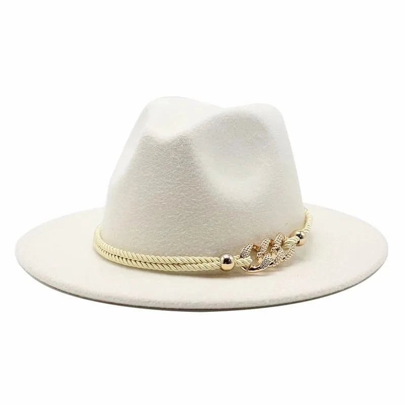 Golden Cord Felt Fedora Hat