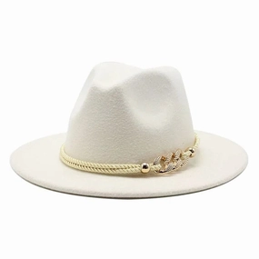 Golden Cord Felt Fedora Hat