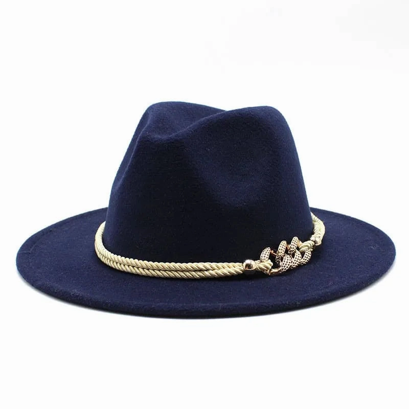 Golden Cord Felt Fedora Hat