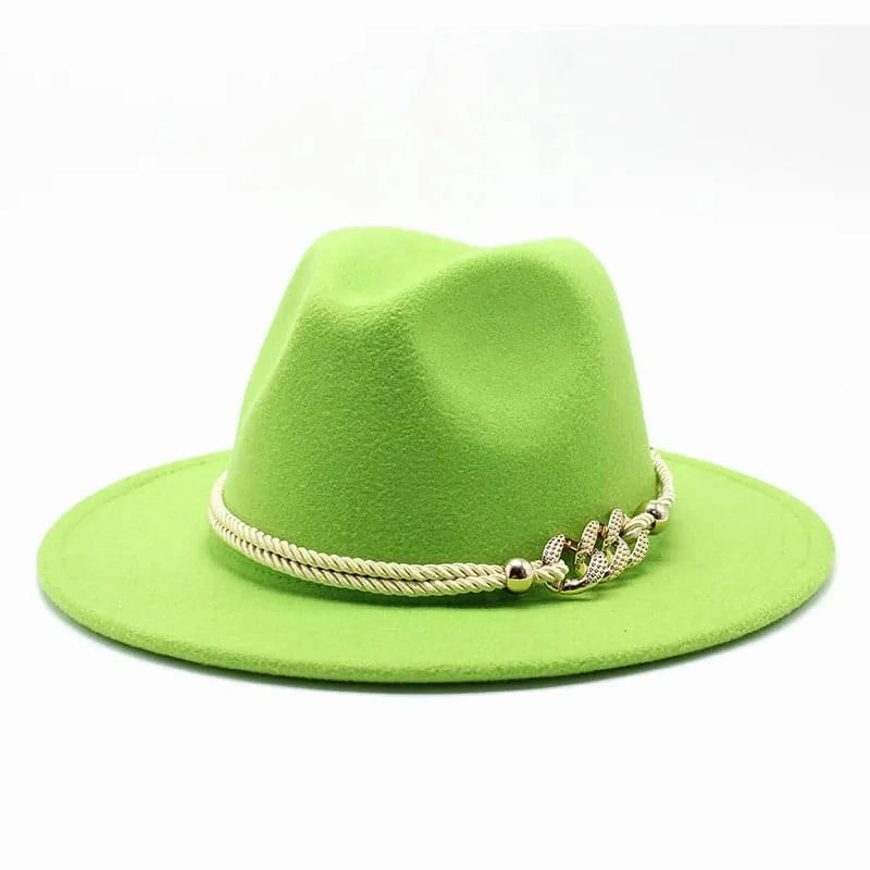 Golden Cord Felt Fedora Hat