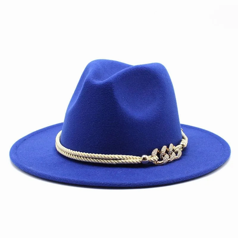 Golden Cord Felt Fedora Hat