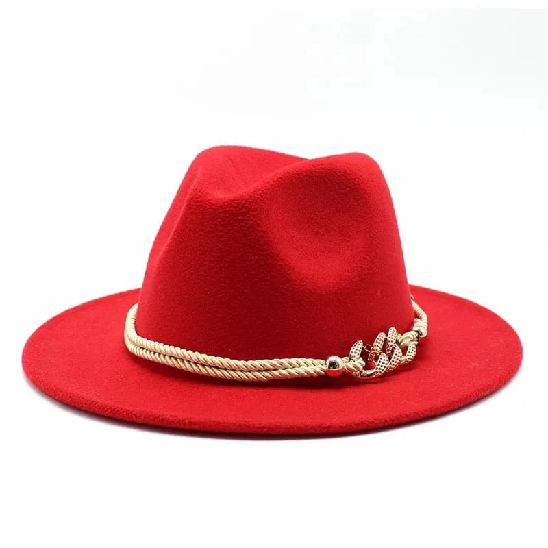 Golden Cord Felt Fedora Hat