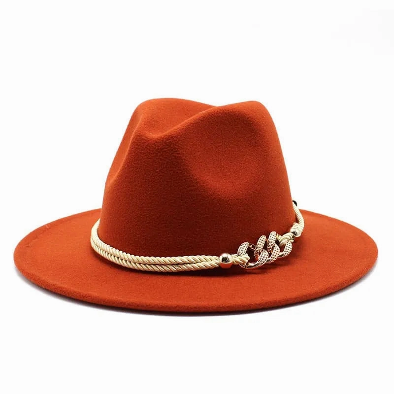 Golden Cord Felt Fedora Hat