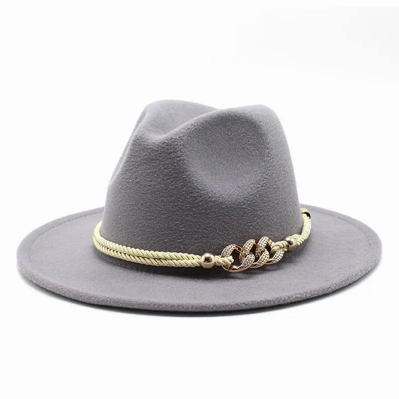 Golden Cord Felt Fedora Hat