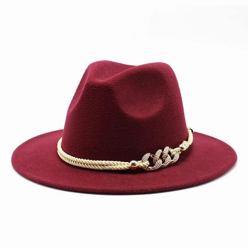 Golden Cord Felt Fedora Hat