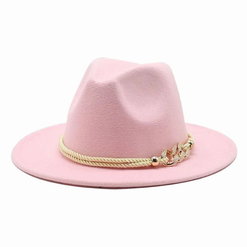 Golden Cord Felt Fedora Hat