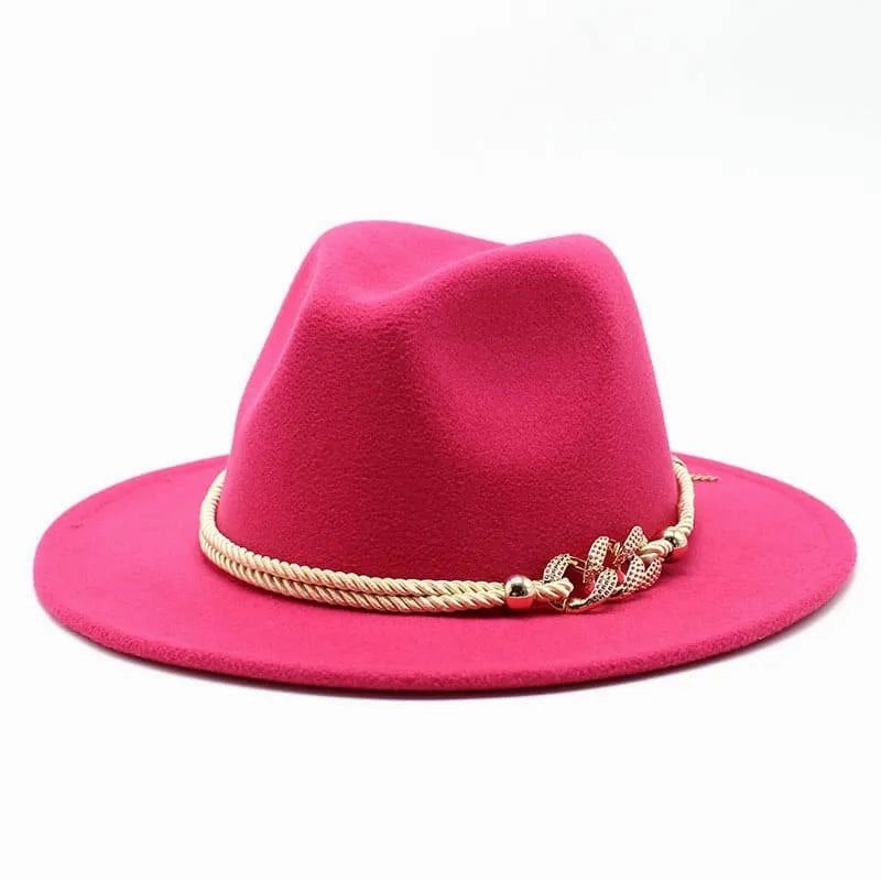 Golden Cord Felt Fedora Hat