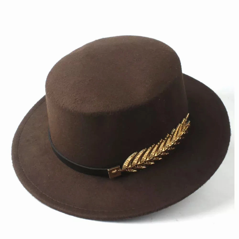 Golden Feather Classic Boater Hat