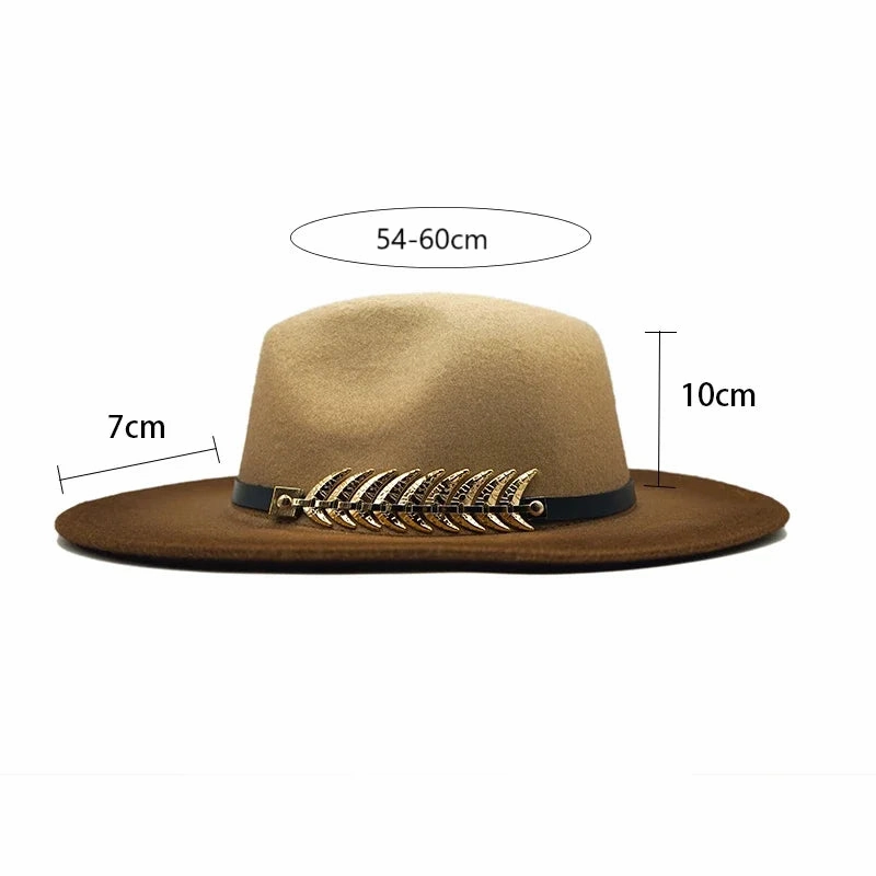 Golden Feather Gradient Fedora Hat