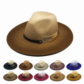 Golden Feather Gradient Fedora Hat