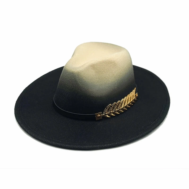 Golden Feather Gradient Fedora Hat
