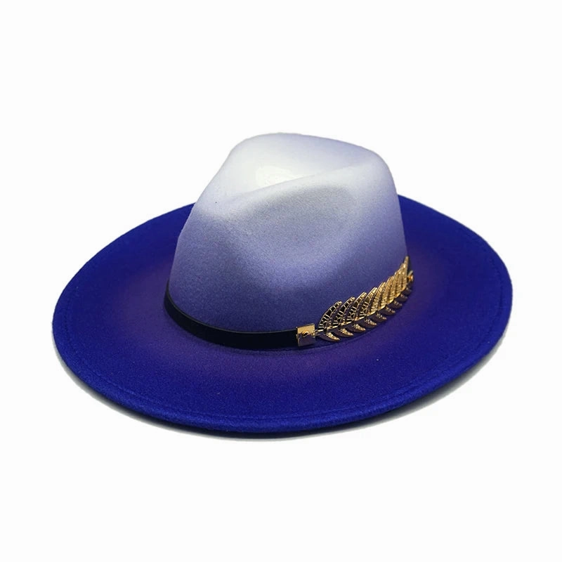 Golden Feather Gradient Fedora Hat