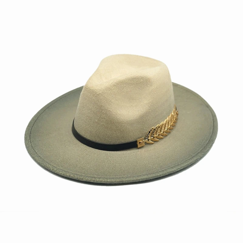Golden Feather Gradient Fedora Hat