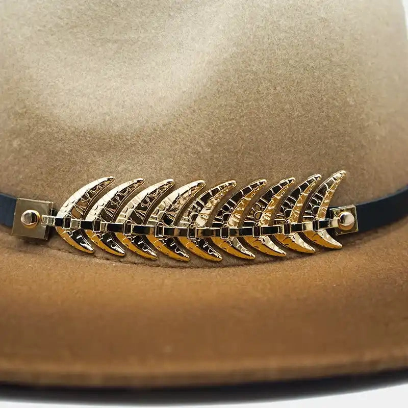 Golden Feather Gradient Fedora Hat
