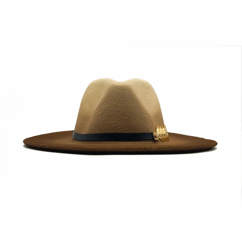 Golden Feather Gradient Fedora Hat