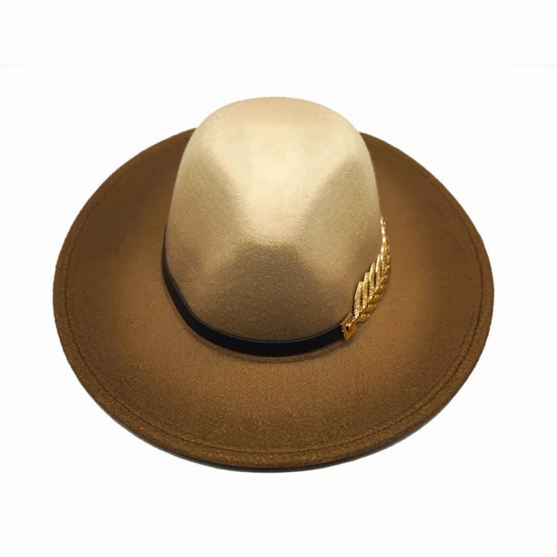 Golden Feather Gradient Fedora Hat
