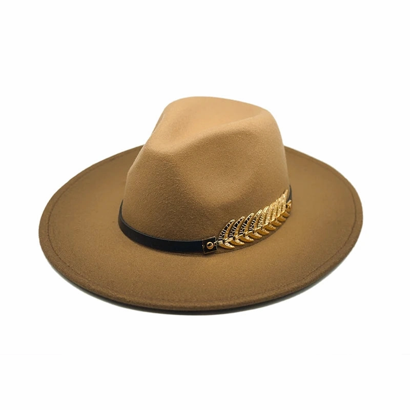 Golden Feather Gradient Fedora Hat