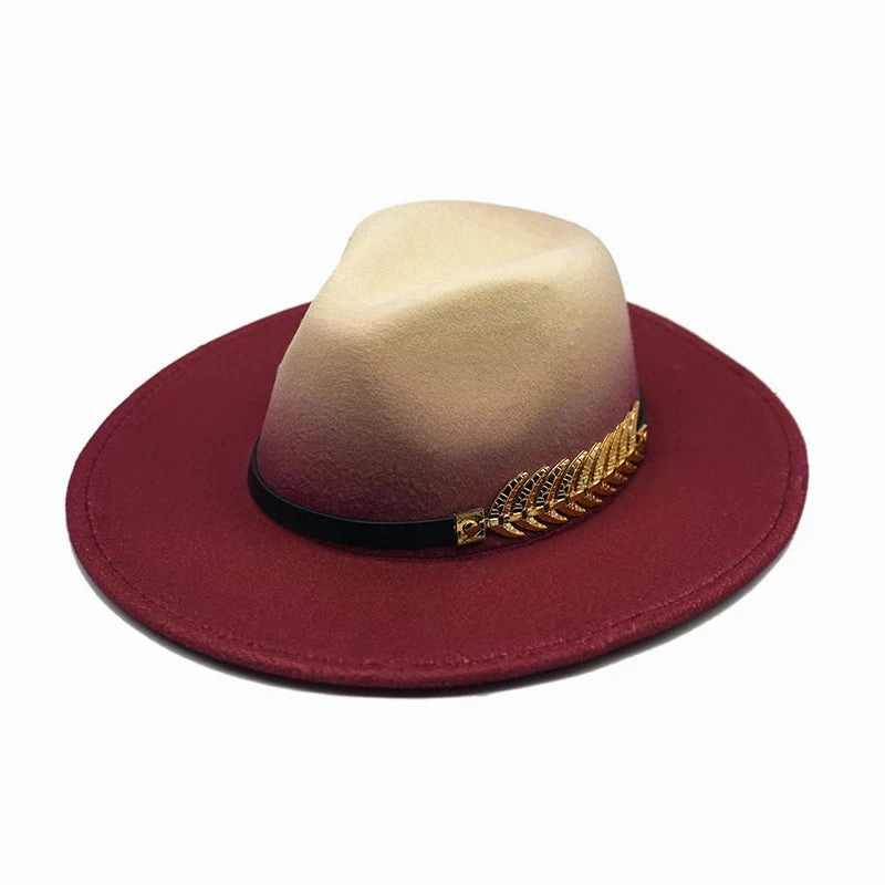 Golden Feather Gradient Fedora Hat