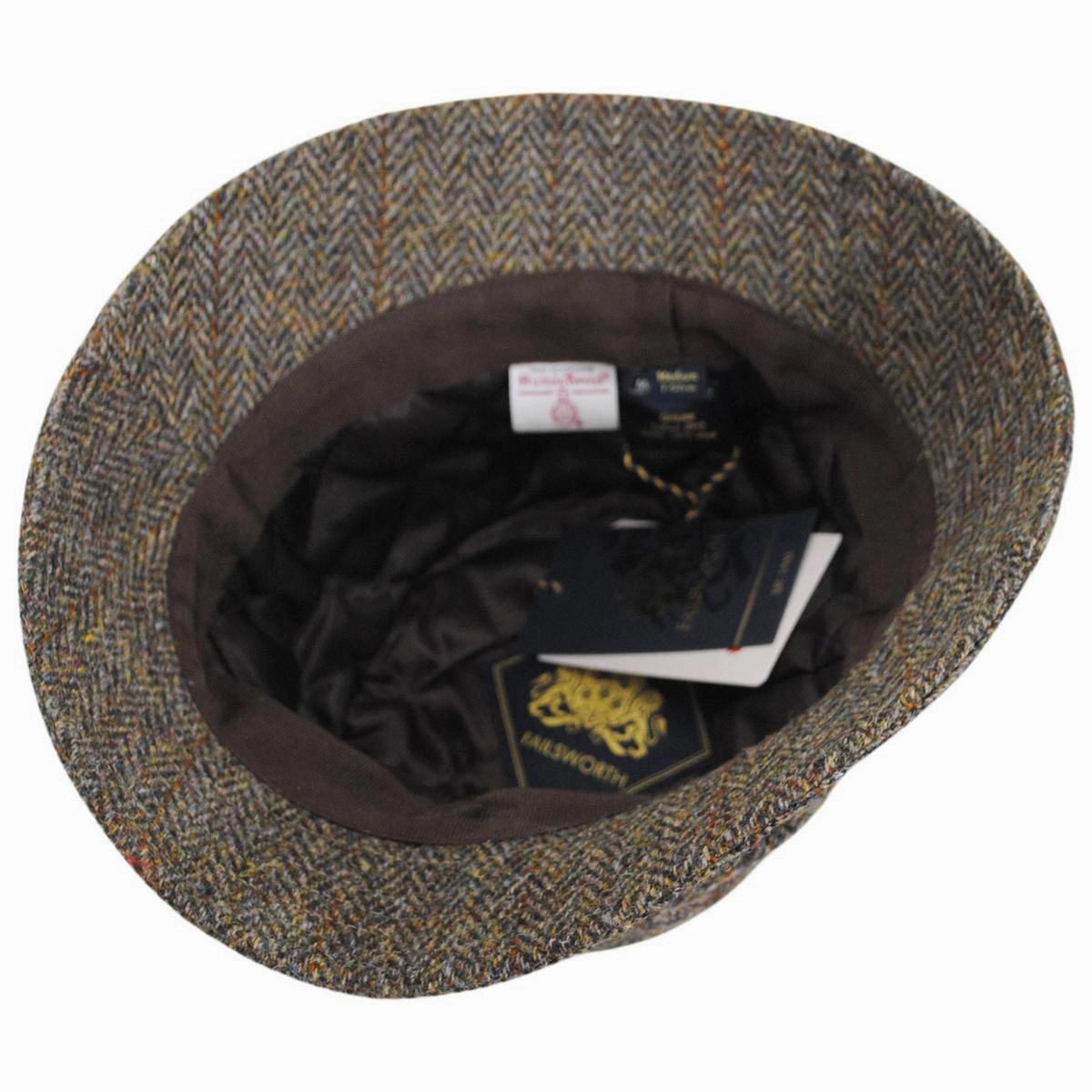 Grouse Harris Tweed Wool Overcheck Herringbone Bucket Hat