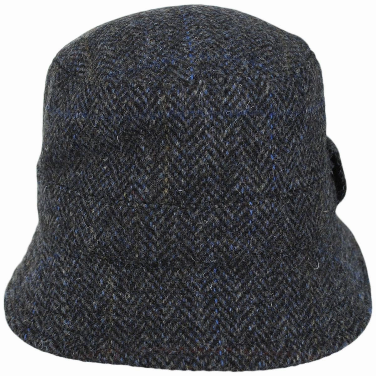 Grouse Harris Tweed Wool Overcheck Herringbone Bucket Hat