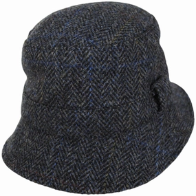 Grouse Harris Tweed Wool Overcheck Herringbone Bucket Hat