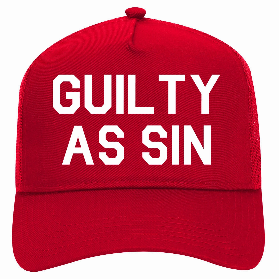 Guilty As Sin Retro Adult 5 Panel Mesh Trucker Hat