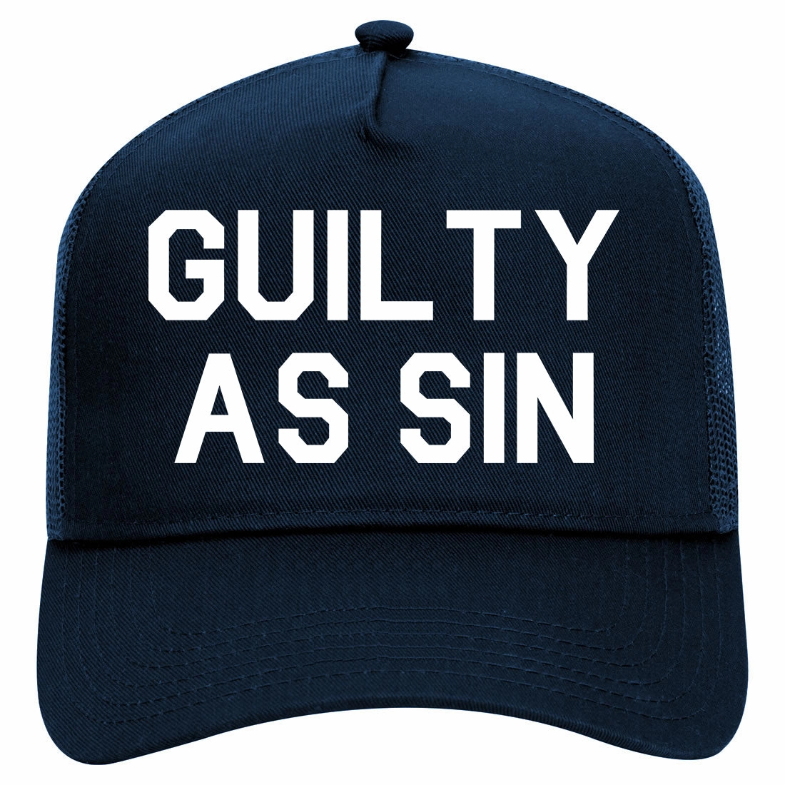 Guilty As Sin Retro Adult 5 Panel Mesh Trucker Hat