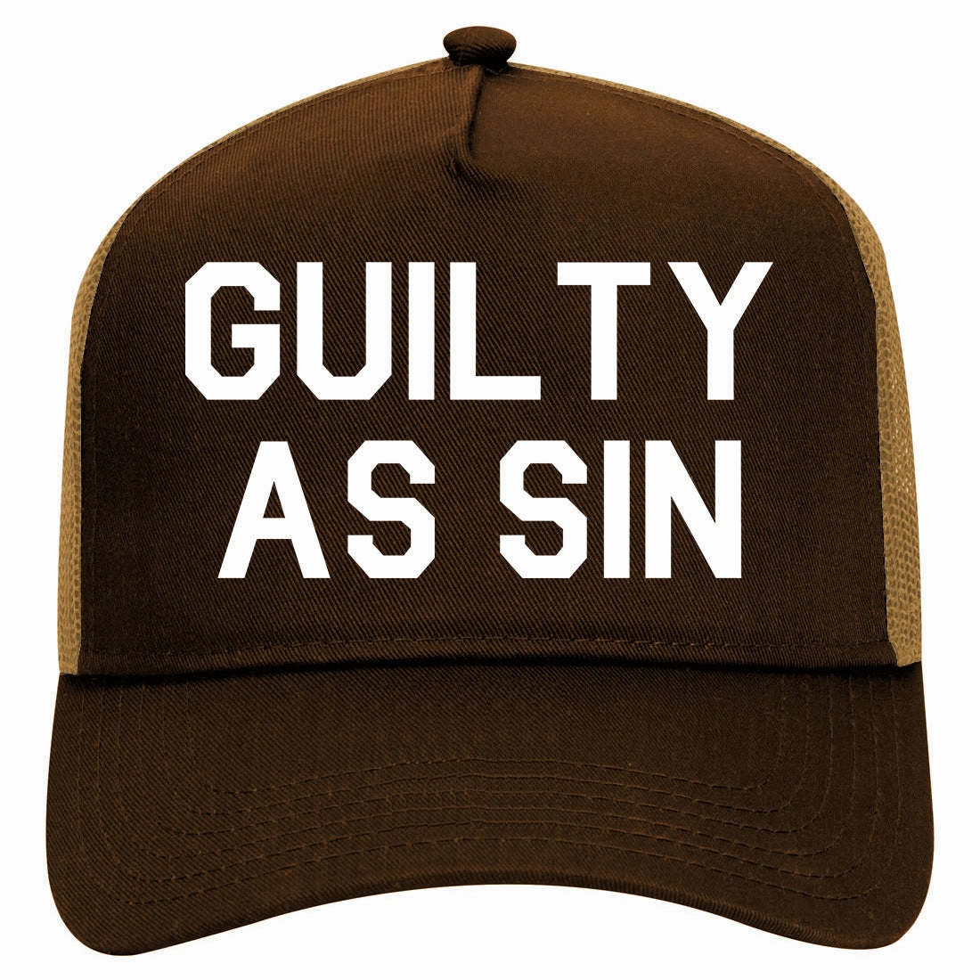 Guilty As Sin Retro Adult 5 Panel Mesh Trucker Hat
