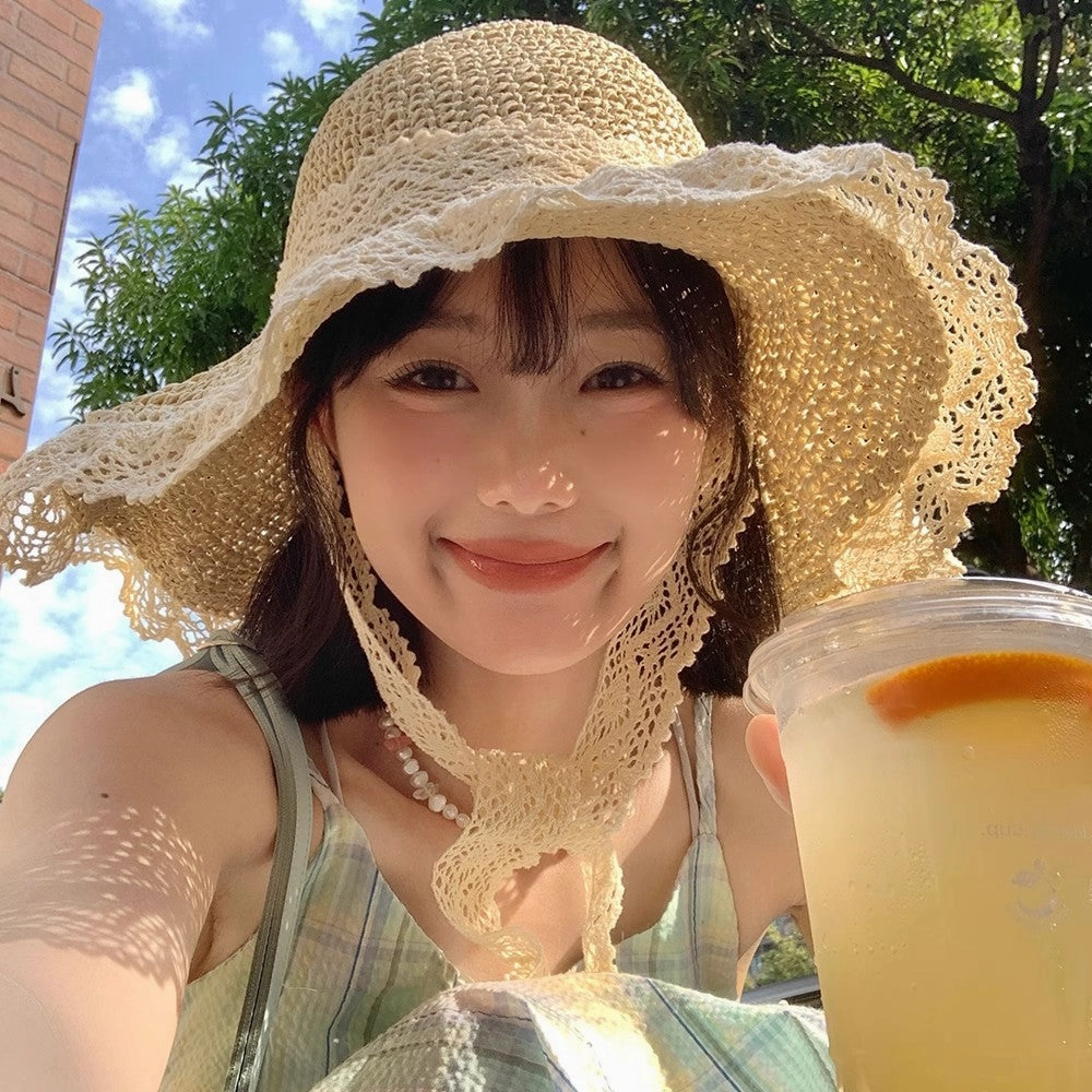 Handcrafted Lace Straw Hat