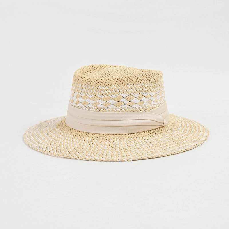 Handwoven Hat Women's Beach Vacation Fashion French Colorblock