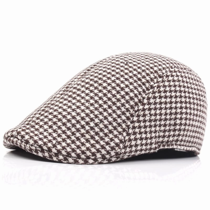 Harris Houndstooth Flat Cap