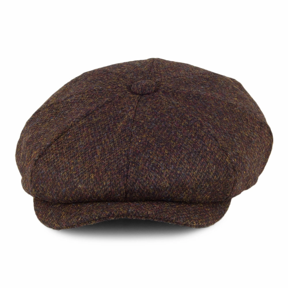 HARRIS TWEED Arnol Newsboy Cap - Moss-Brown