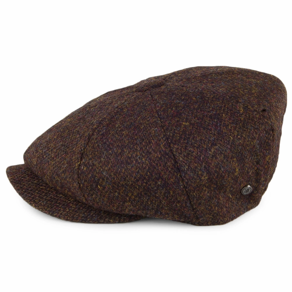 HARRIS TWEED Arnol Newsboy Cap - Moss-Brown