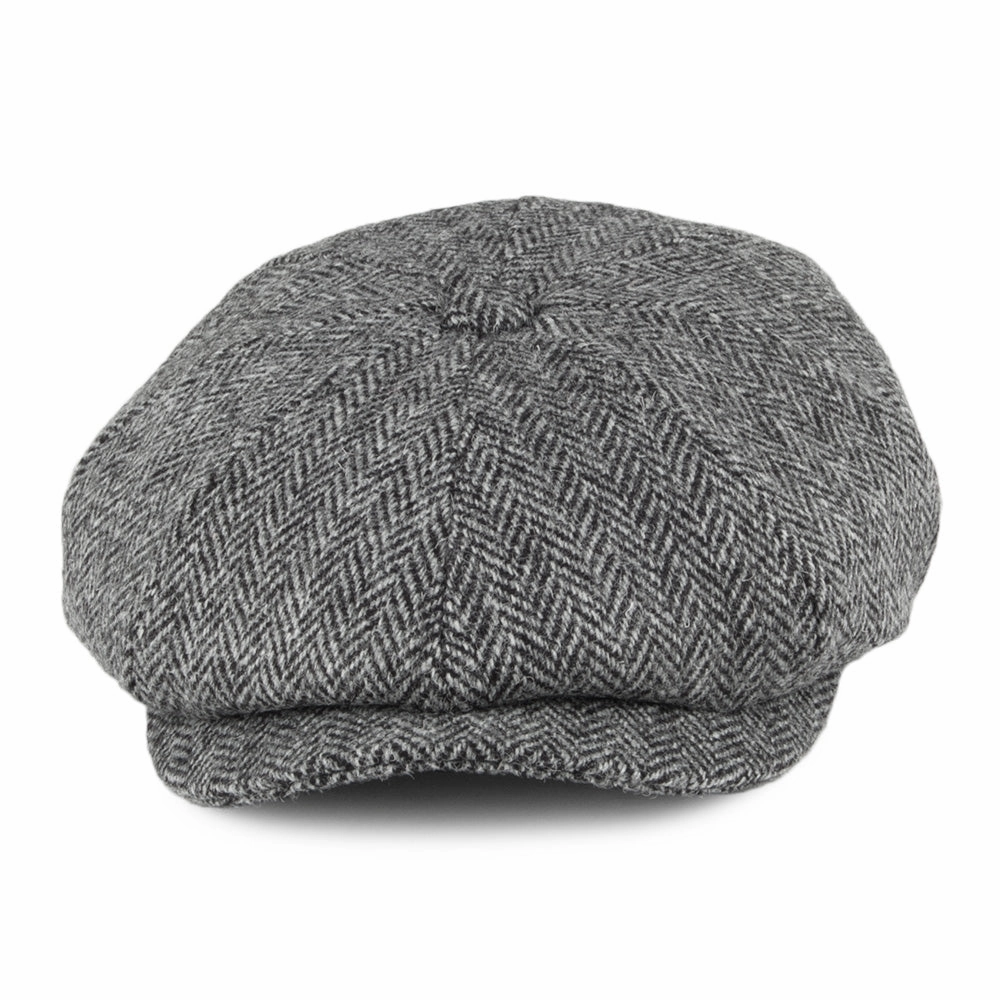 HARRIS TWEED Castlebay Newsboy Cap - Black-Grey