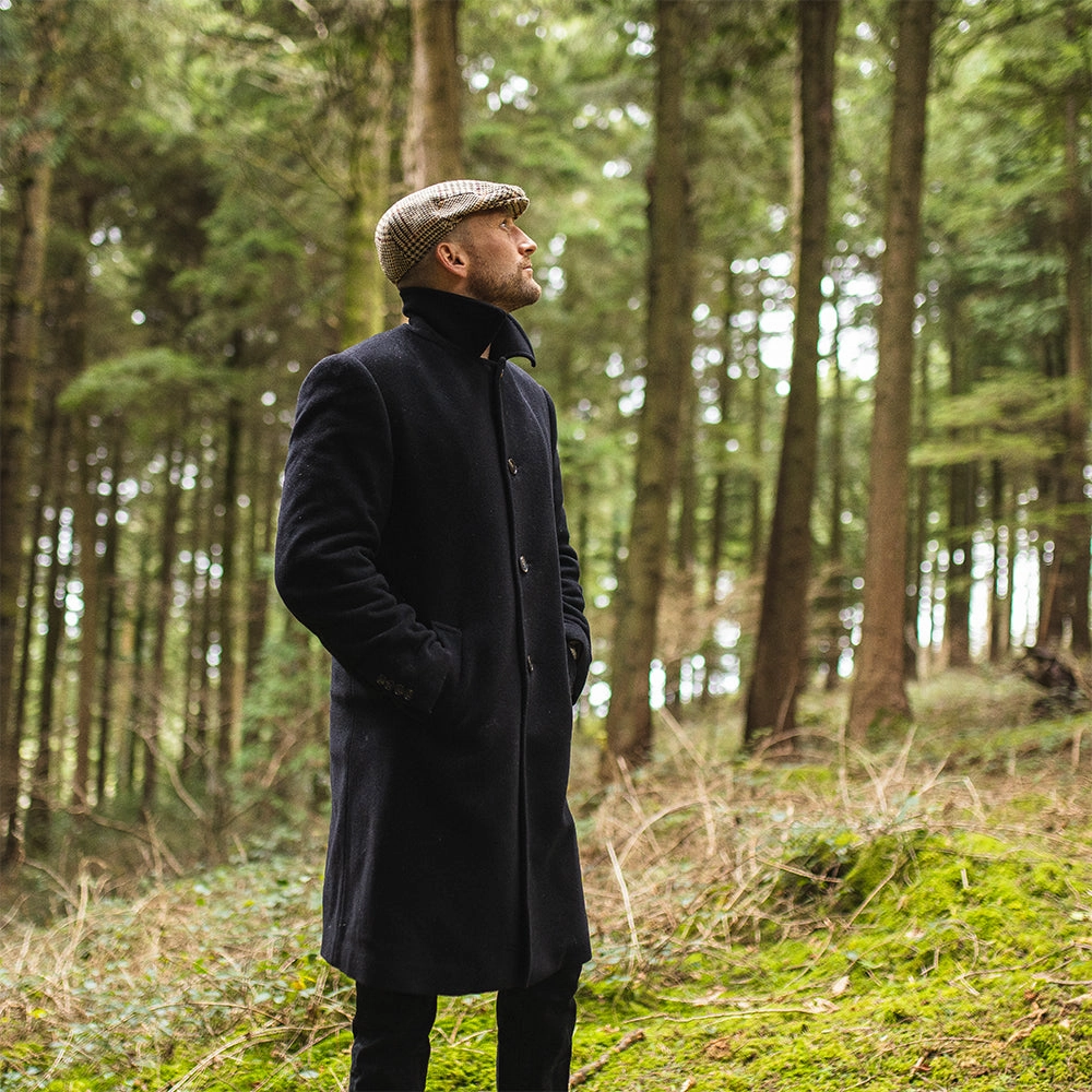 HARRIS TWEED Locheport Flat Cap - Brown-Tan