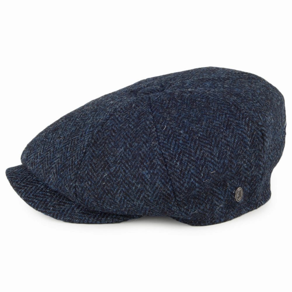 HARRIS TWEED Skye Newsboy Cap - Blue-Black