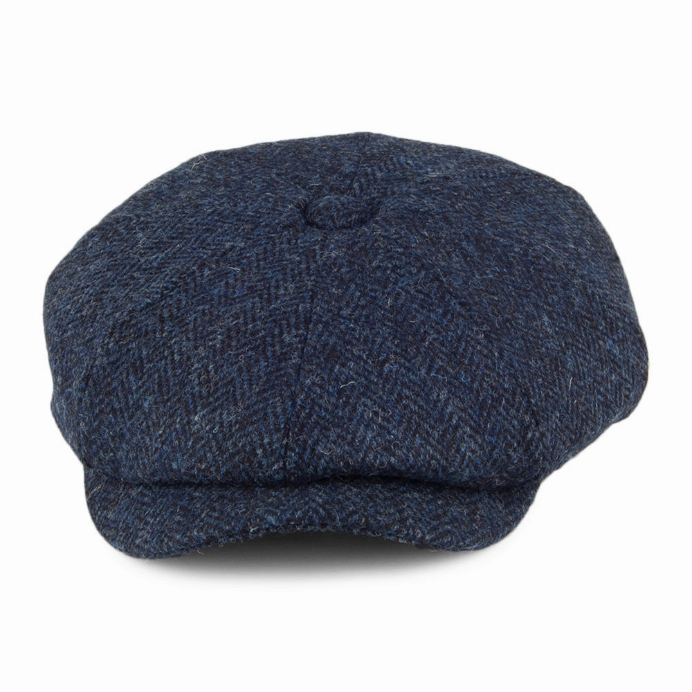 HARRIS TWEED Skye Newsboy Cap - Blue-Black