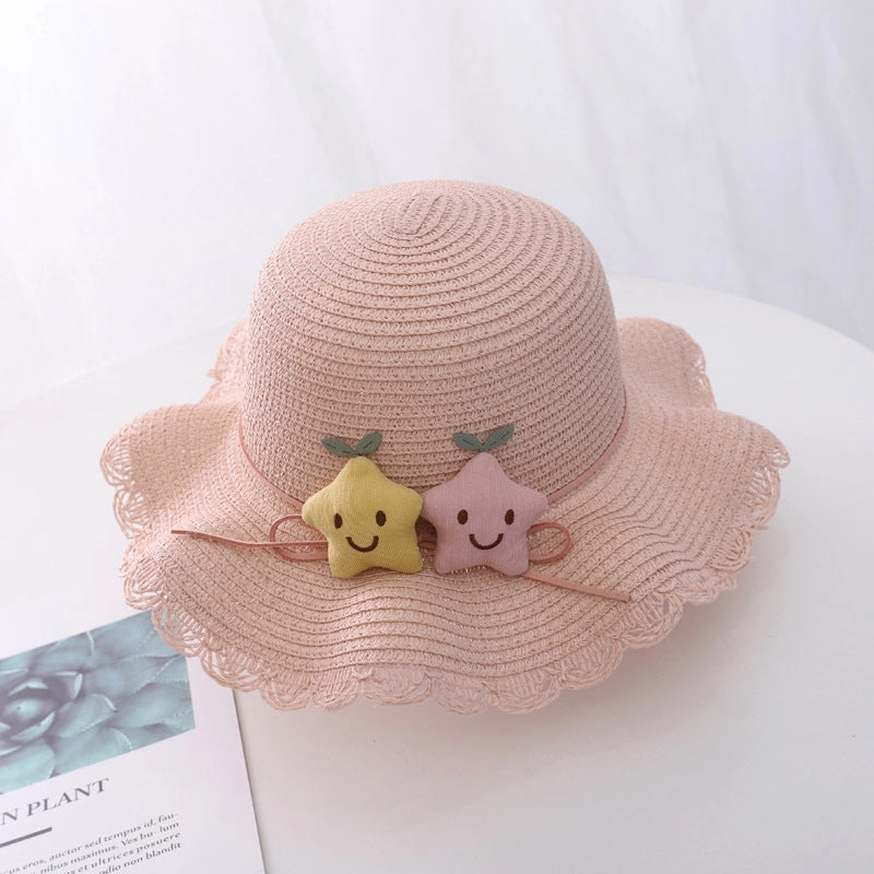 Hat Summer Girls' Straw Bag Set Sun Protection UV Beach Hat