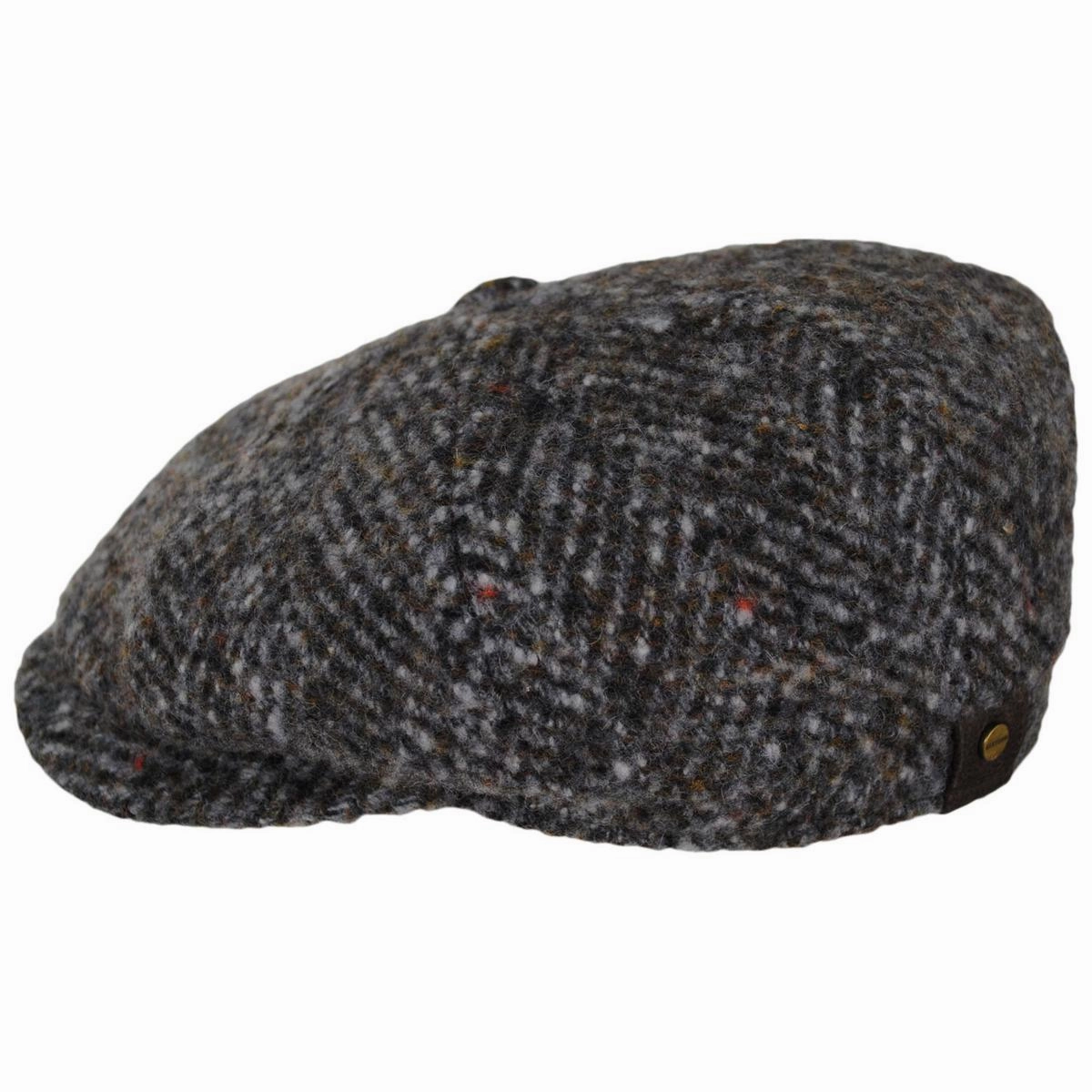 Hatteras Grande Herringbone Wool Newsboy Cap
