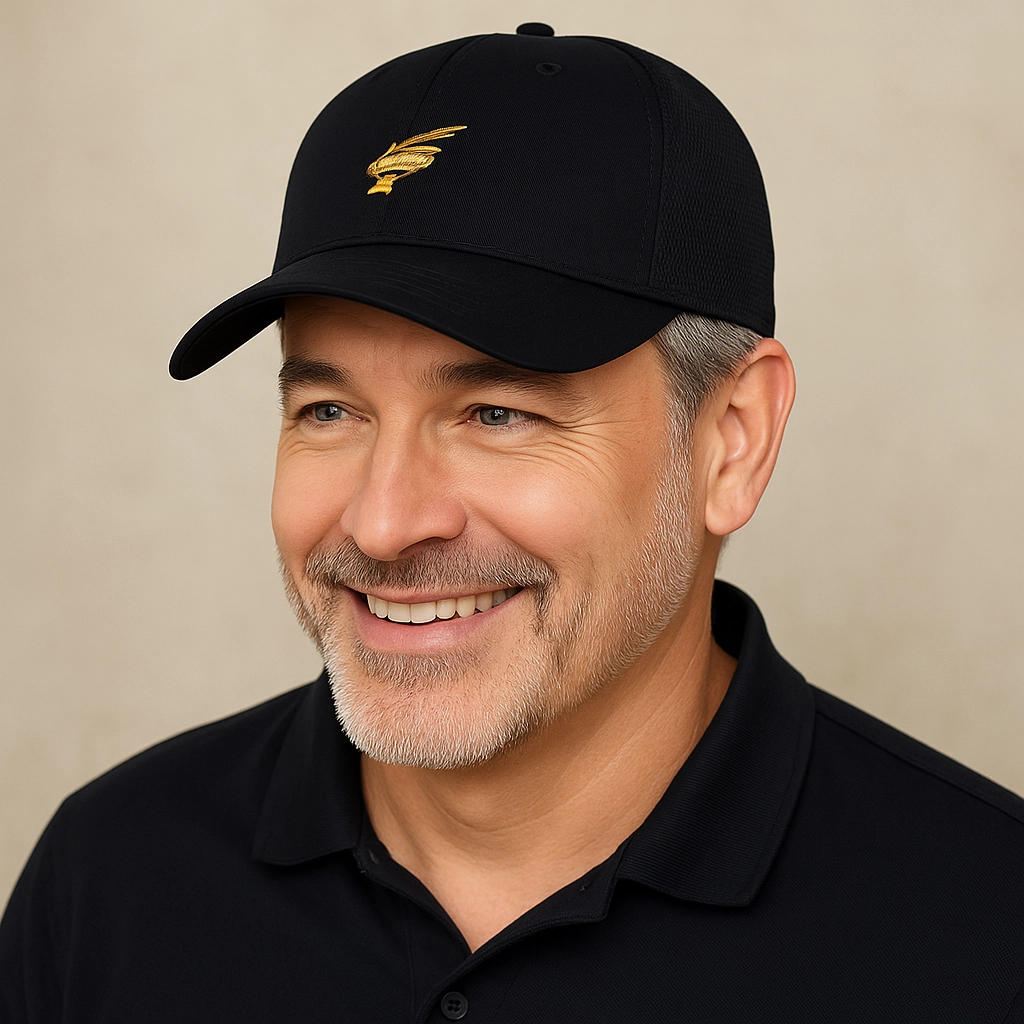 Hawkstrike Emblem Gold on Black Partial Coolnit - Unstructured
