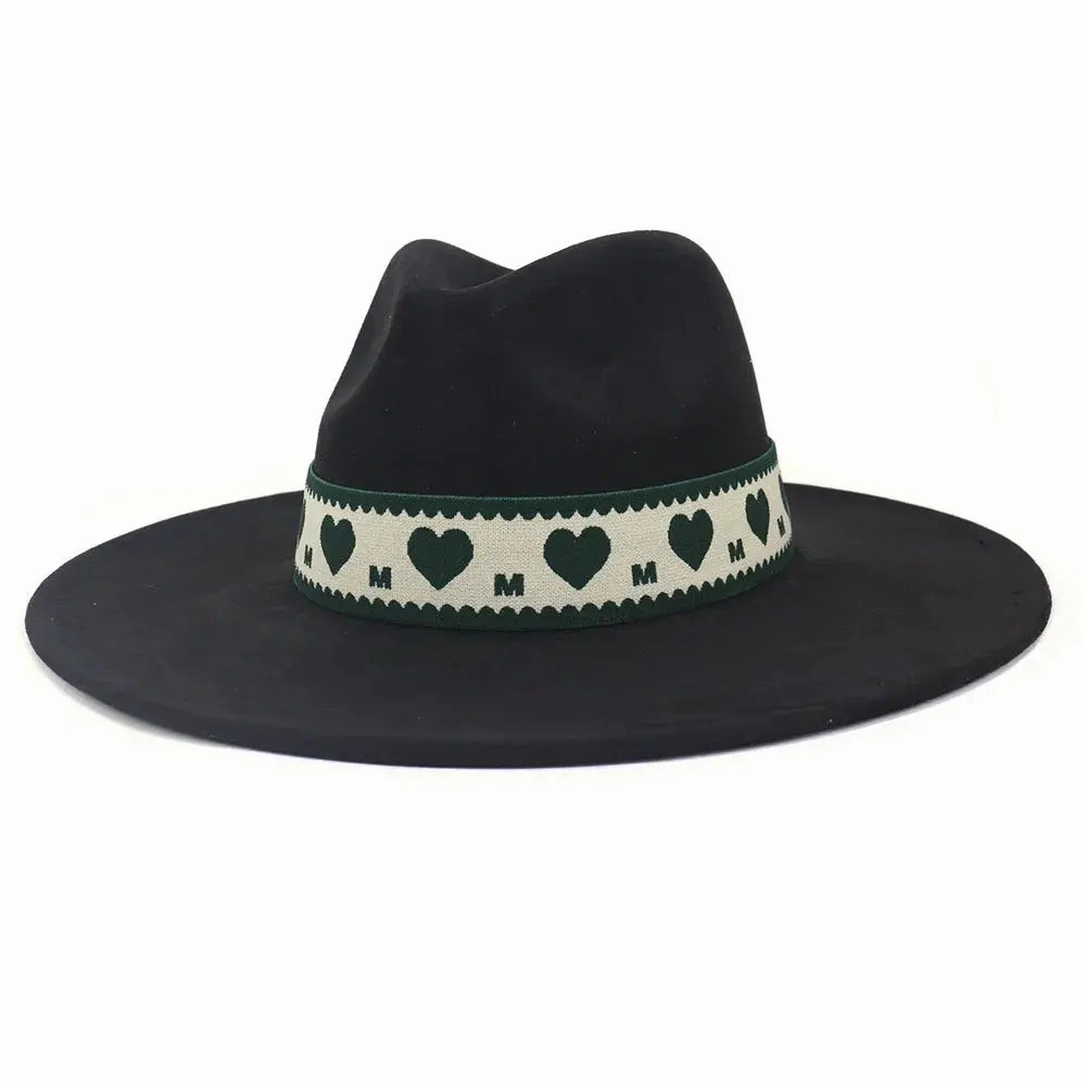 Hearts Band Suede Fedora Hat
