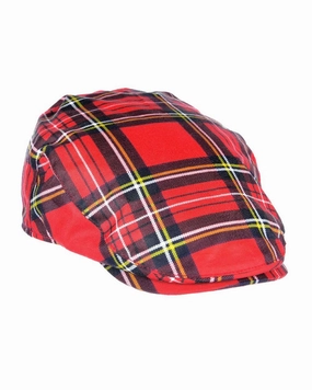 Heather Charles Tartan Wax Flat Cap Clearance