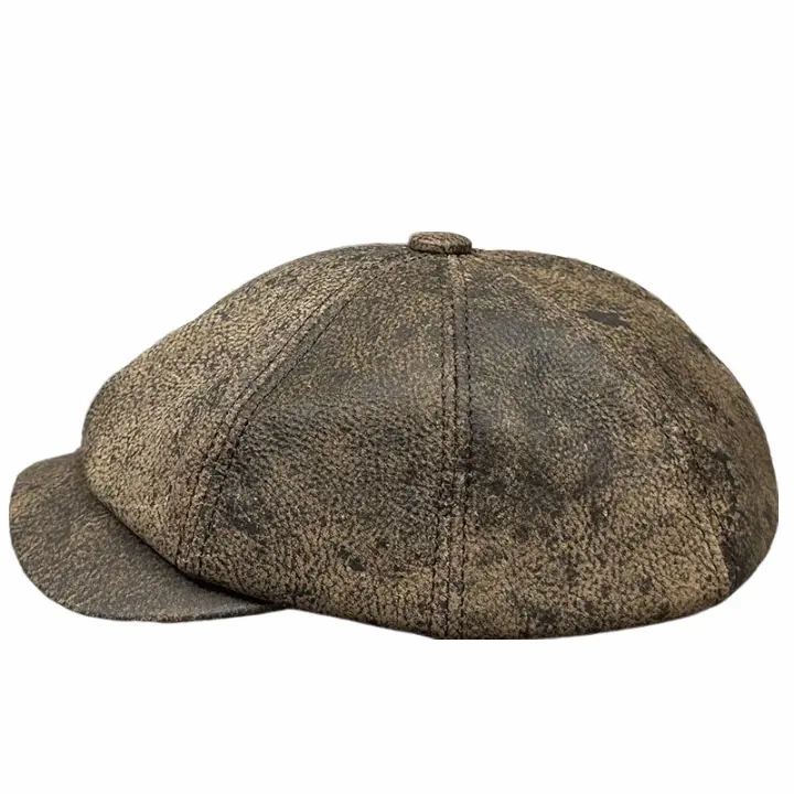 Heidelberg Genuine Leather Newsboy Cap