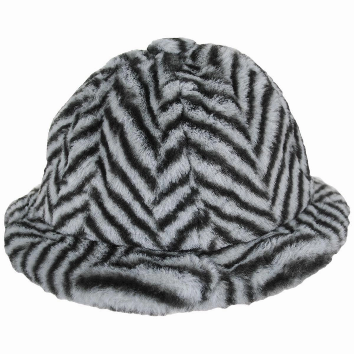 Herringbone Faux Fur Casual Bucket Hat